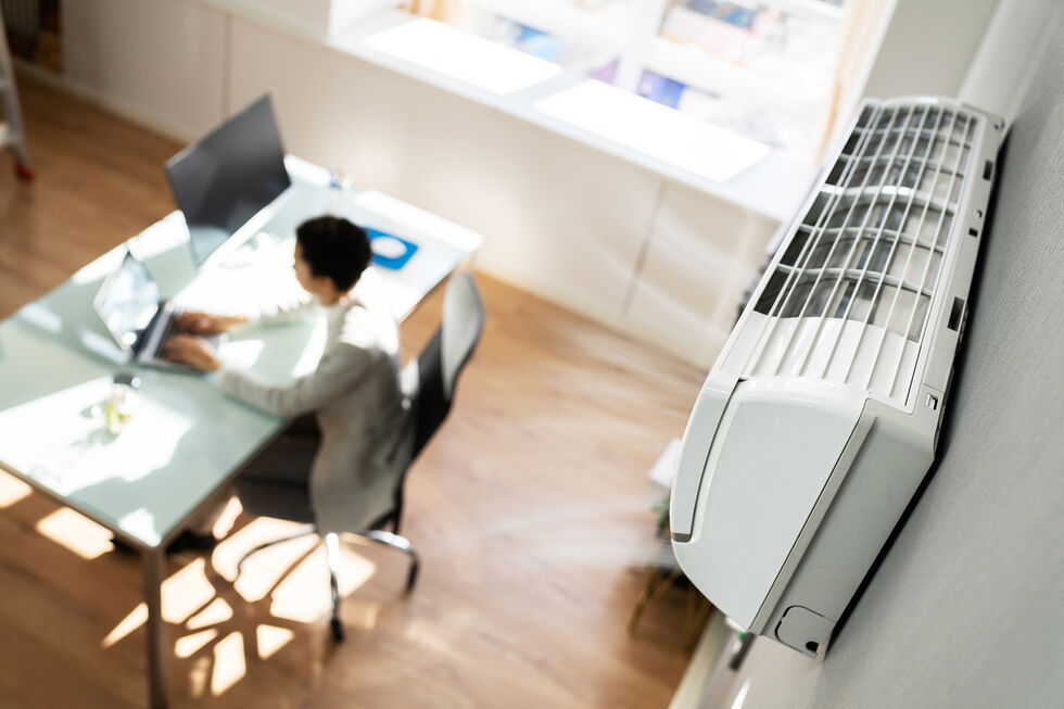 Ansicht einer Klimaanlage in einem Büro